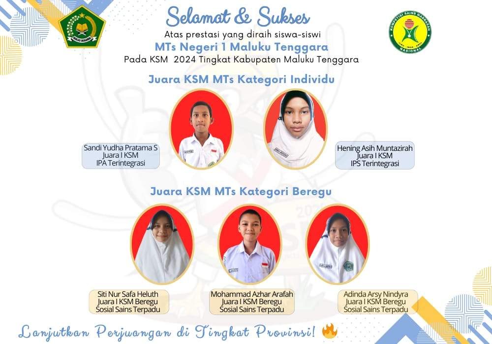 Juarai KSM tingkat Kabupaten Tiga Perwakilan MTs Negeri 1 Maluku Tenggara melaju ke tingkat Provinsi