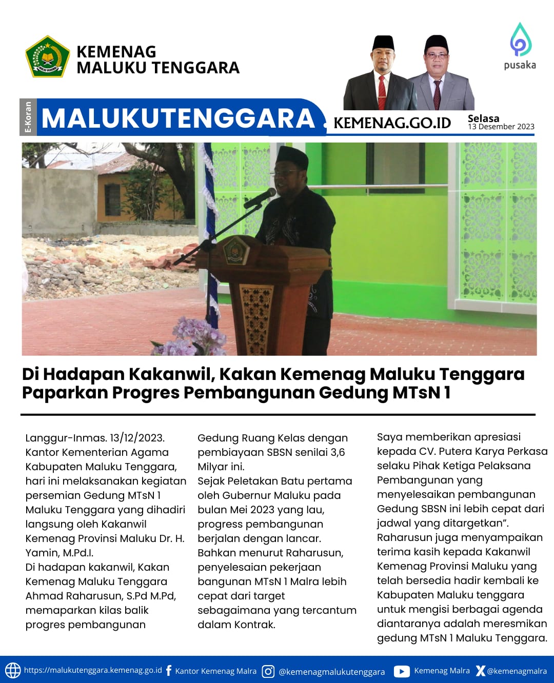 Lap. Progres Pemb. MTsN 1 Malra